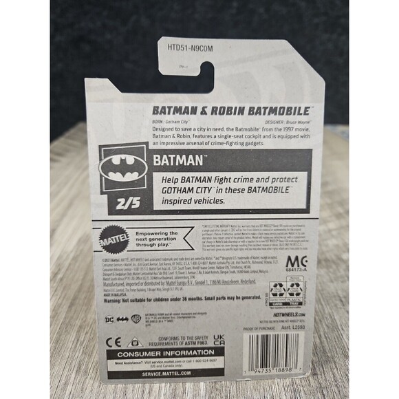 Hot Wheels Batman & Robin Mobile  1:64 Diecast Toy Car 2024 - Picture 4 of 5